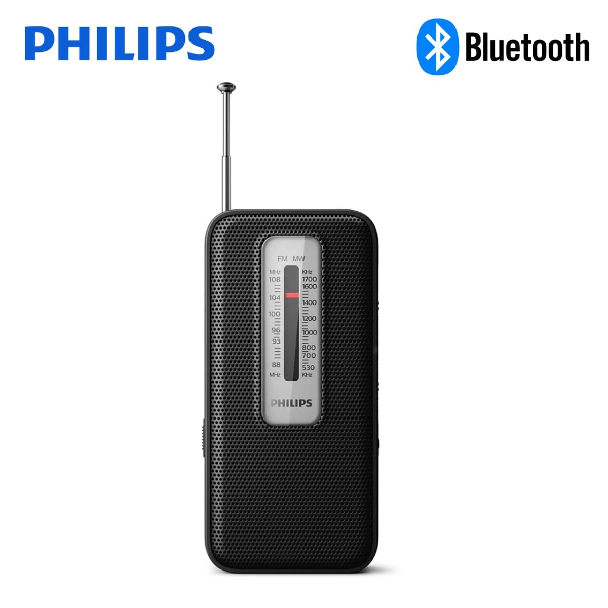 PHILIPS - Radio Portátil a Pilas Retro Philips AM/FM TAR1506  - Negro