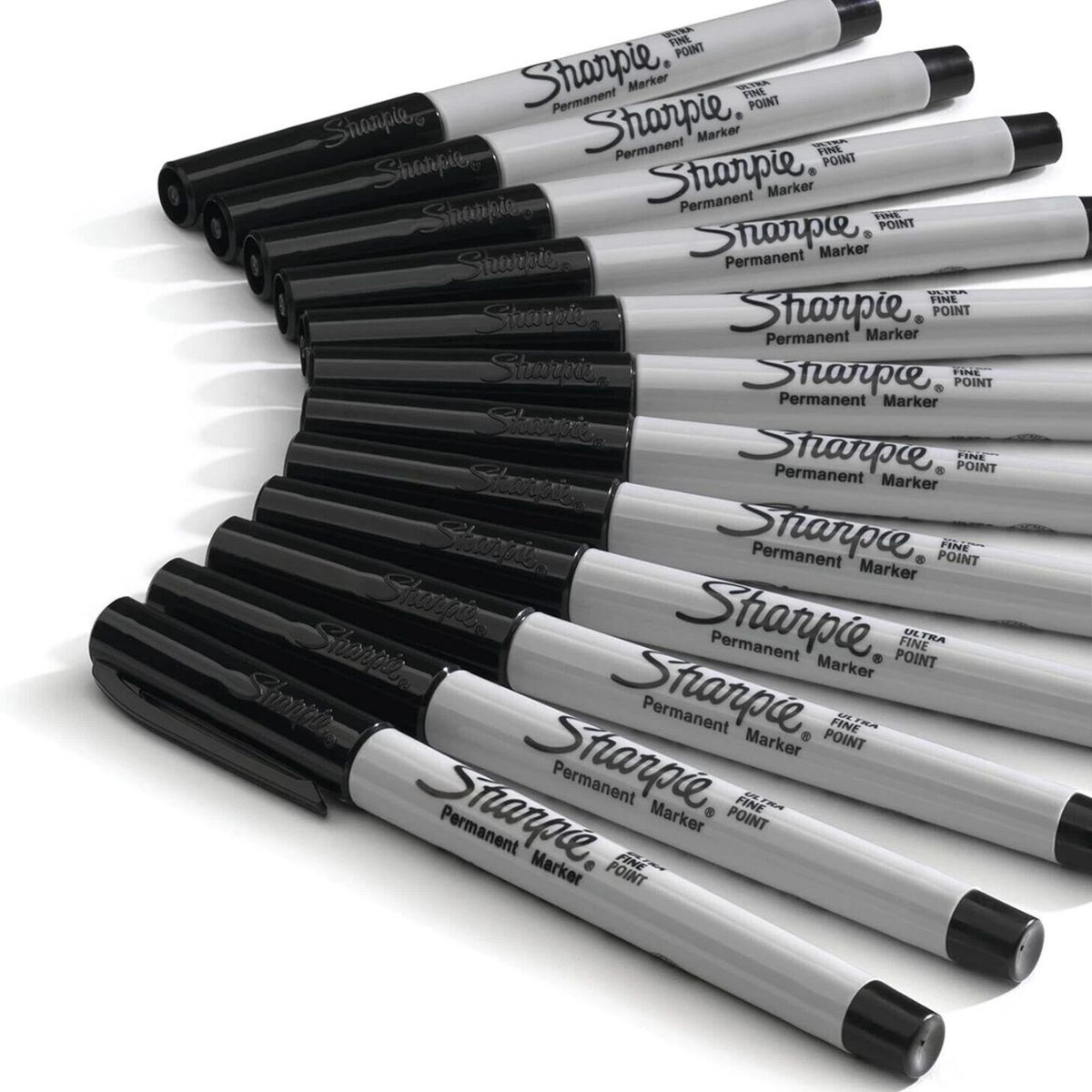 SHARPIE - Caja de 12 Marcadores permanentes SHARPIE punta ultrafina y negros