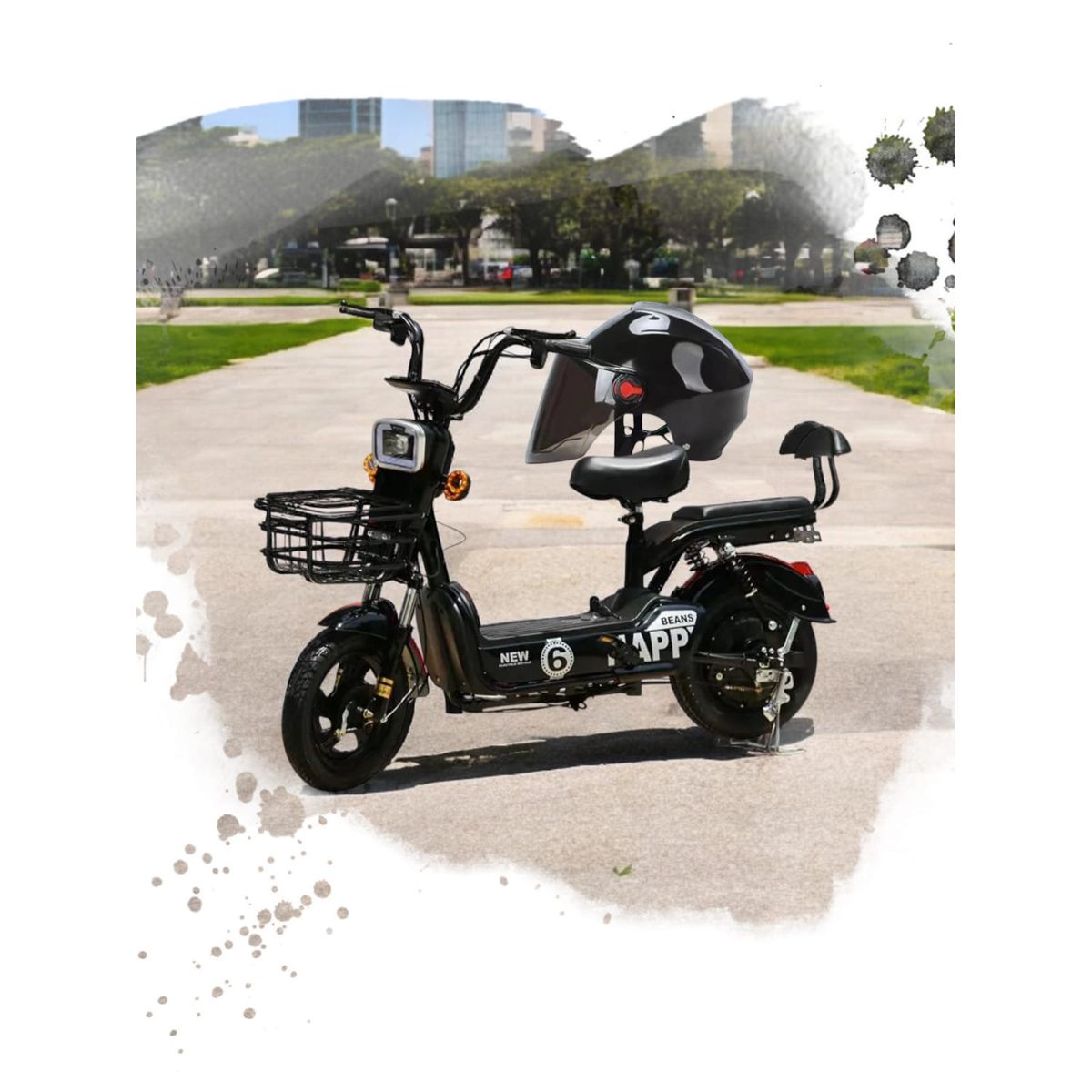 GENERICO - BICIMOTO DE BATERIA LITIO EXTRAIBLE 48V20AH  MOTOR 500W BLACK