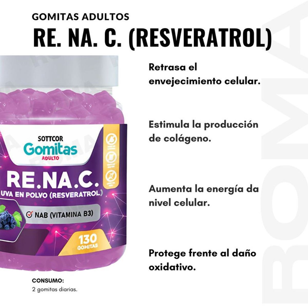 GENERICO - GOMITAS RESVERATROL 130UND + GOMITAS AGUAJE BBL 130UND
