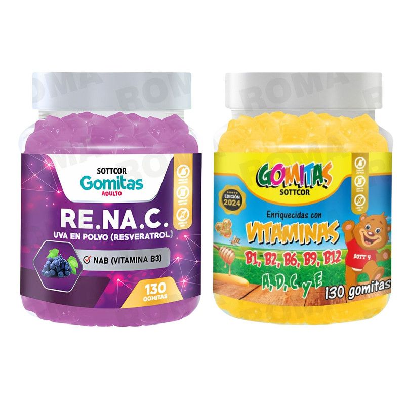 GENERICO - GOMITAS RESVERATROL 130UND + MULTIVITAMINAS NIÑOS 130UND