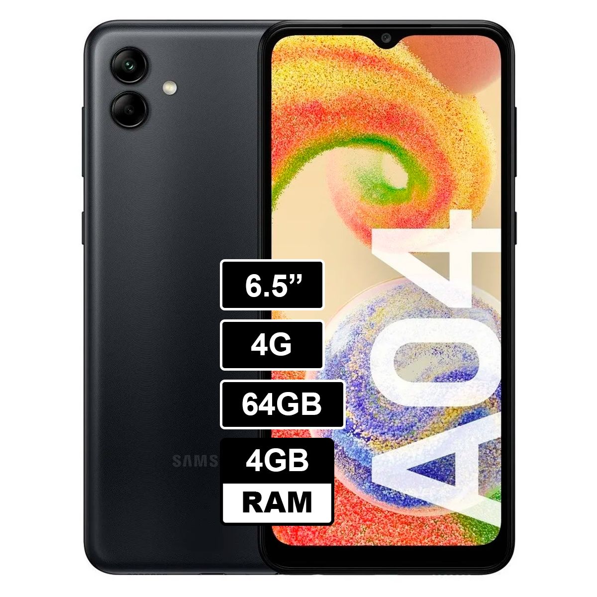 SAMSUNG - Celular Samsung Galaxy A04 4GB RAM 64GB Negro