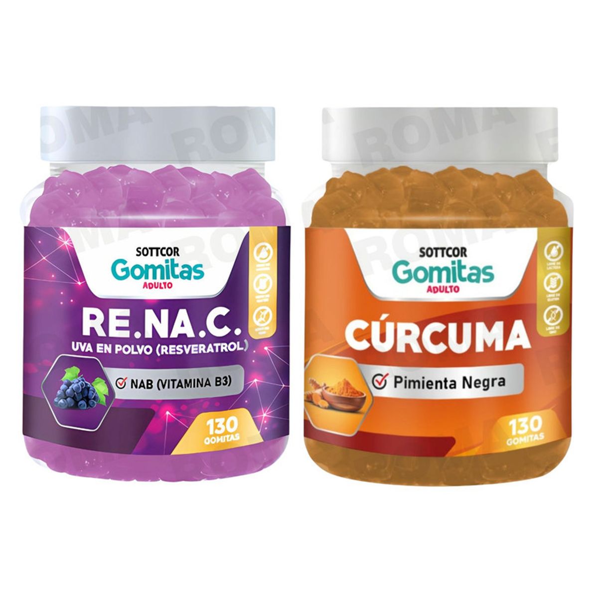 GENERICO - GOMITAS RESVERATROL 130UND + GOMITAS CÚRCUMA 130UND