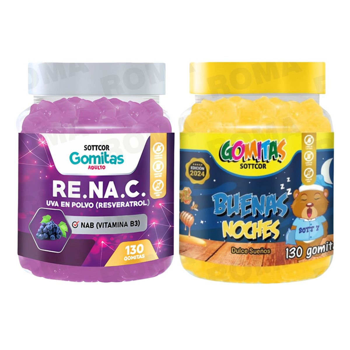 GENERICO - GOMITAS RESVERATROL 130UND + GOMITAS BUENAS NOCHES NIÑOS 130UND