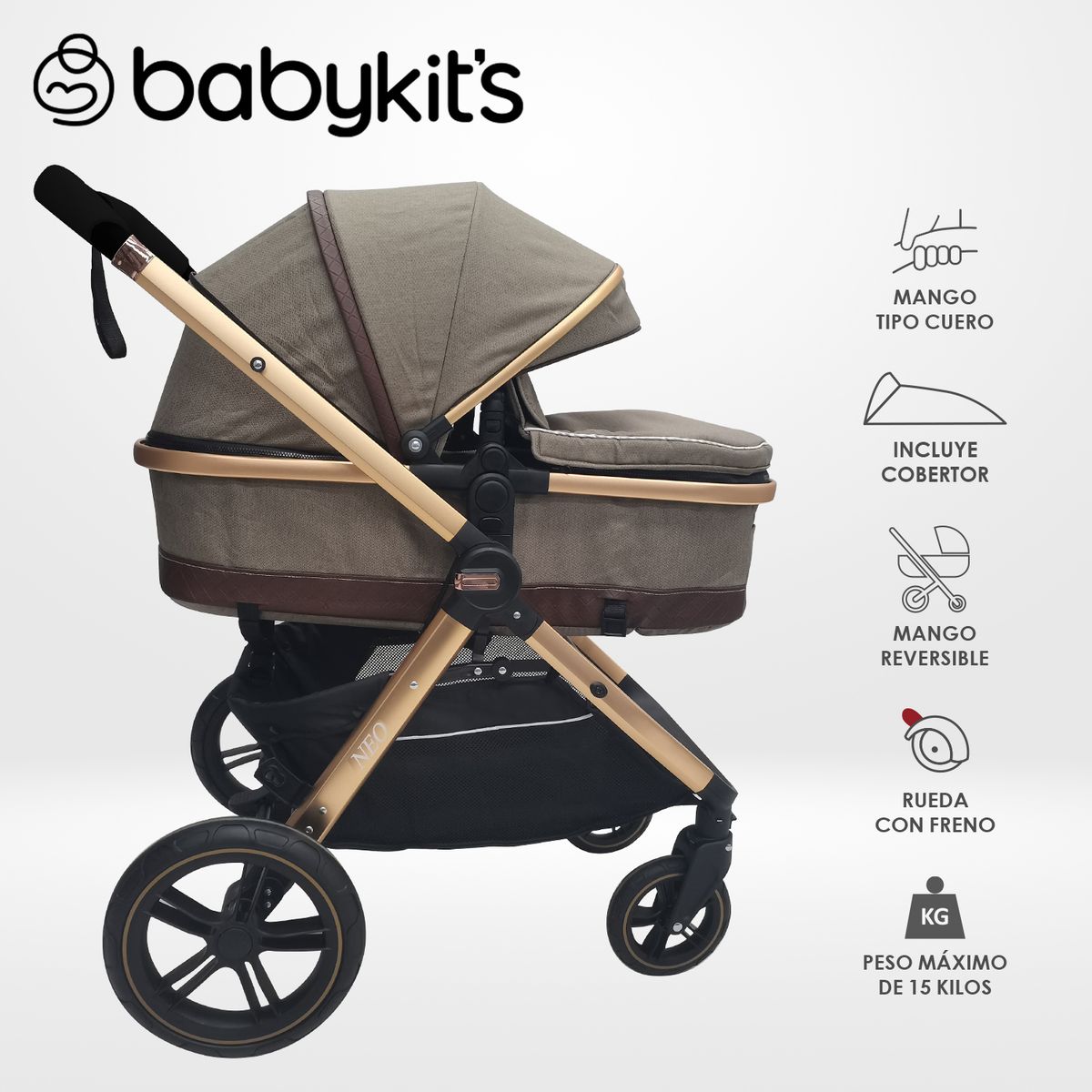 BABY KITS - Coche Cuna Moises Neo Beige