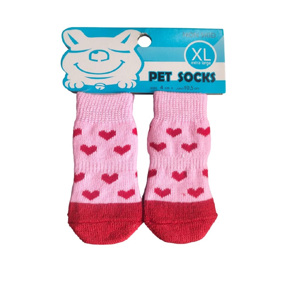 GENERICO - Pack x 1 Set de medias antideslizantes corazones talla XL