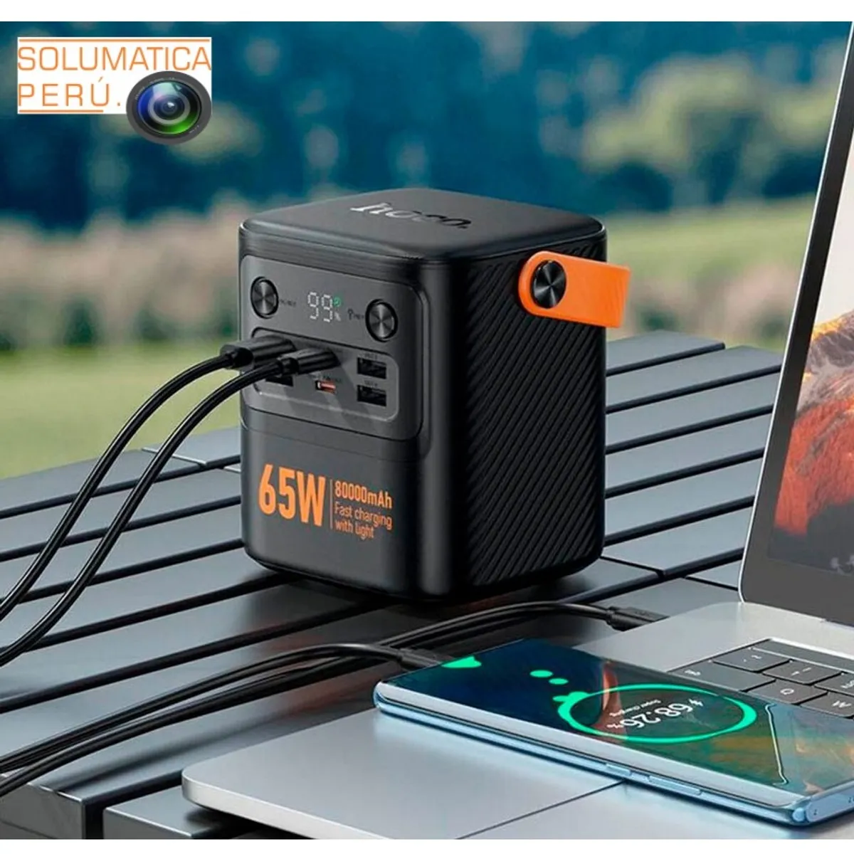 HOCO - Cargador Bateria Portatil 65W 80000mA - Carga Laptop Celulares - Hoco