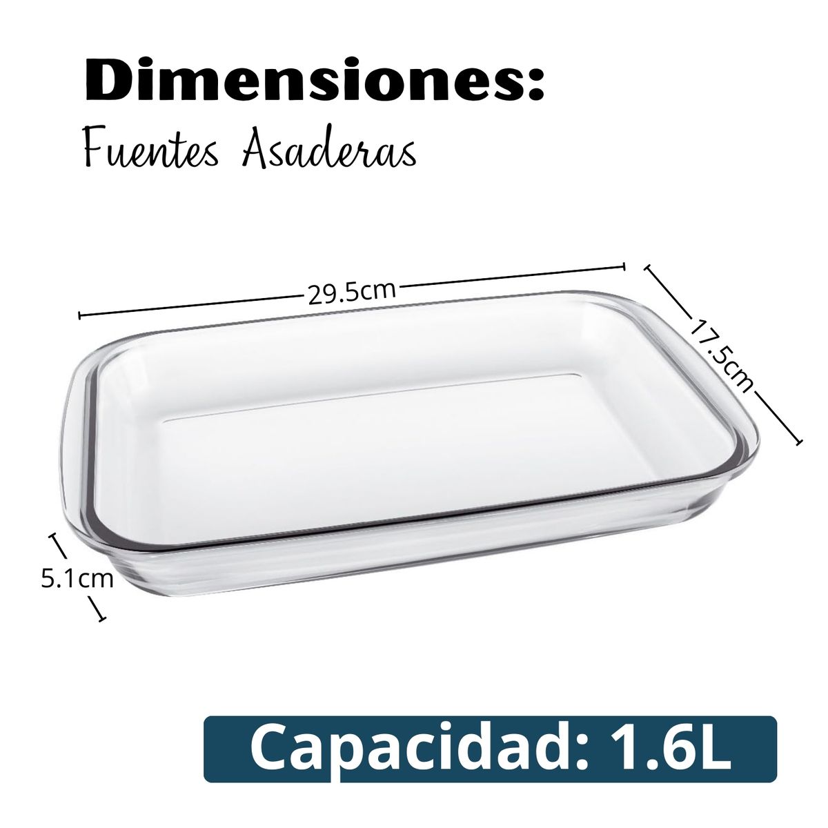 MARINEX - Fuente Bandeja para Horno de Vidrio Templado Marinex 1 . 6 L