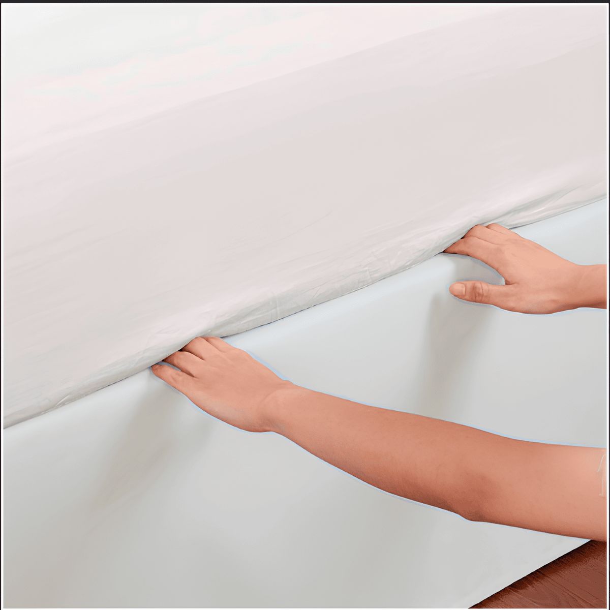 GENERICO - FALDON DE TARIMA QUEEN 160CM x 200CM MINIMAL DRILL 35CM AVENA