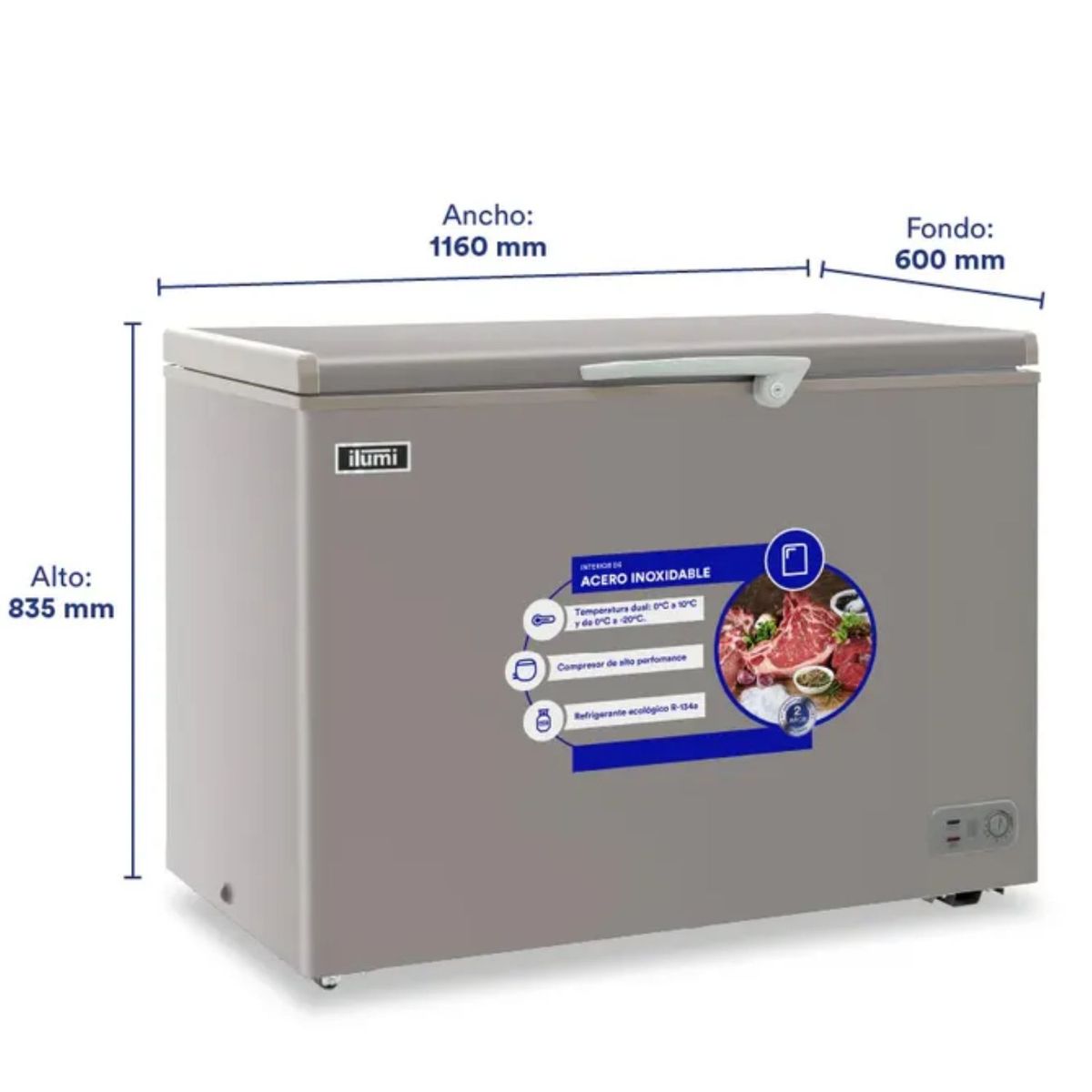 ILUMI - Congelador 340L Horizontal Ilumi TFI-3400DG