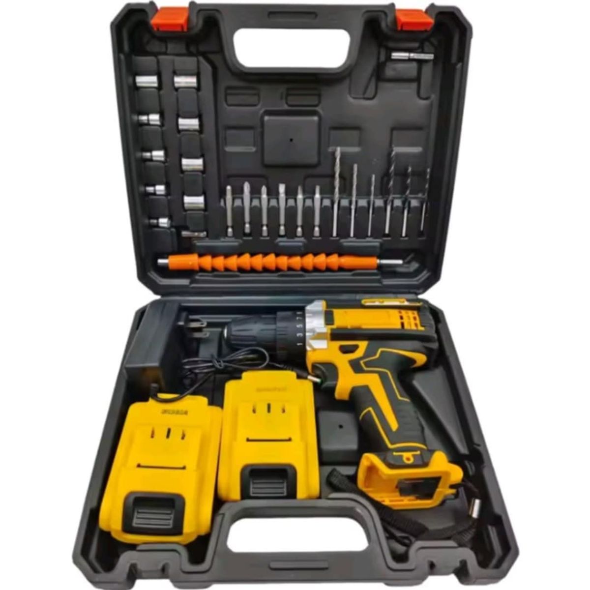 GENERICO - Taladro Inalambrico 2 Baterías Cargador Accesorios Maletin Profesional