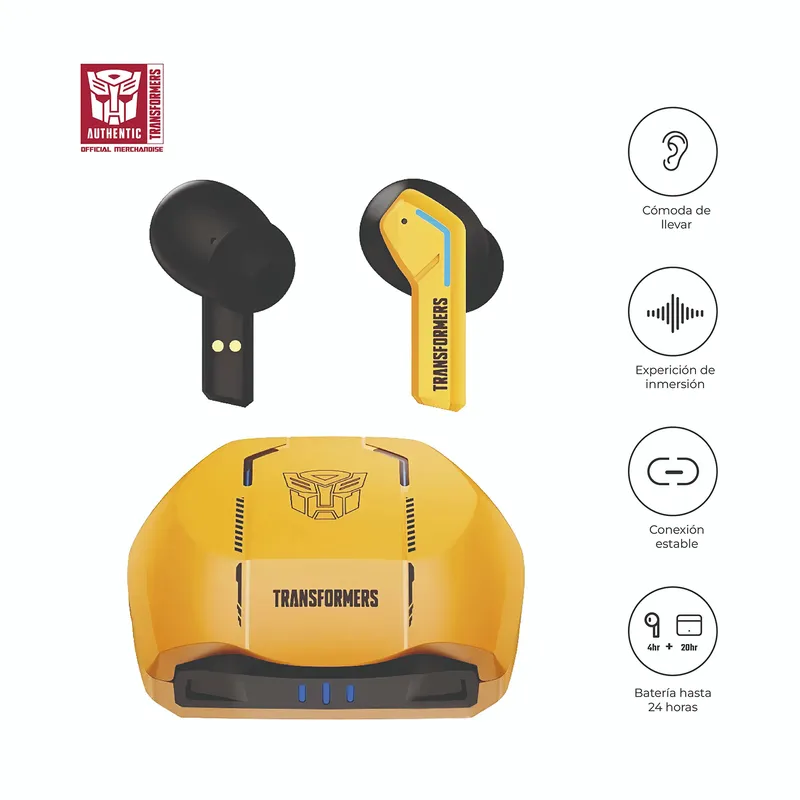 TRANSFORMERS - Audífonos Bluetooth Tws Bumblebee Tf- T06 24Hrs Amarillo