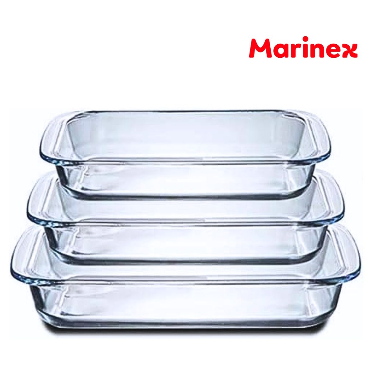 PENTHA - Fuente Bandeja para Horno de Vidrio Templado Marinex Set 3 Piezas