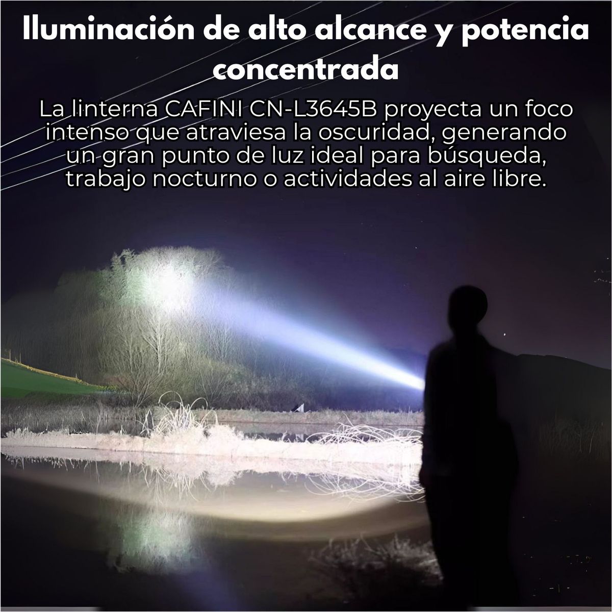 CAFINI - Linterna de Trabajo y Buceo Cafini Recargable 6000mAh