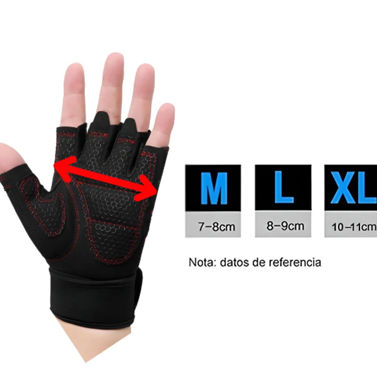 GENERICO - Guantes para Gimnasio Con Muñequera Unisex