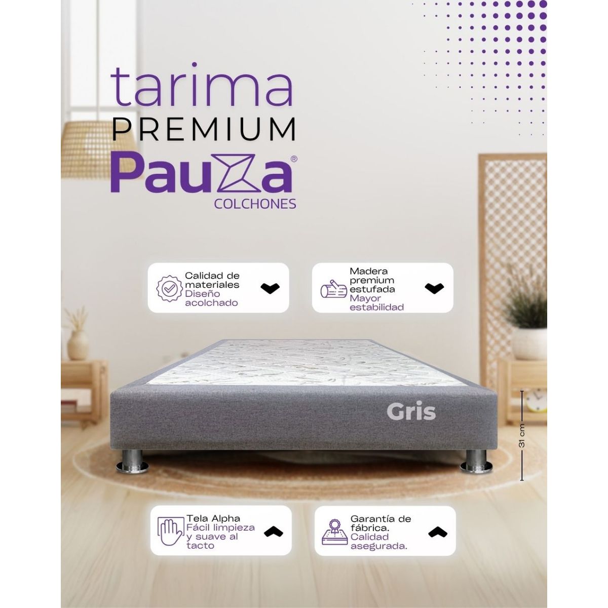PAUZA - BASE BOX TARIMA PAUZA 1.5 PLZ