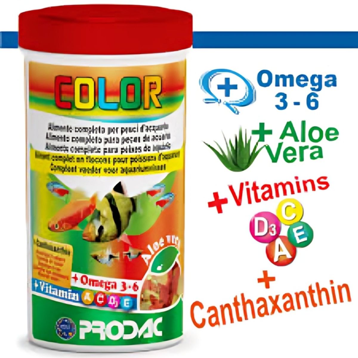 PRODA - Alimento Color + Vitaminas 50Gr - Alimento para Peces PRODAC