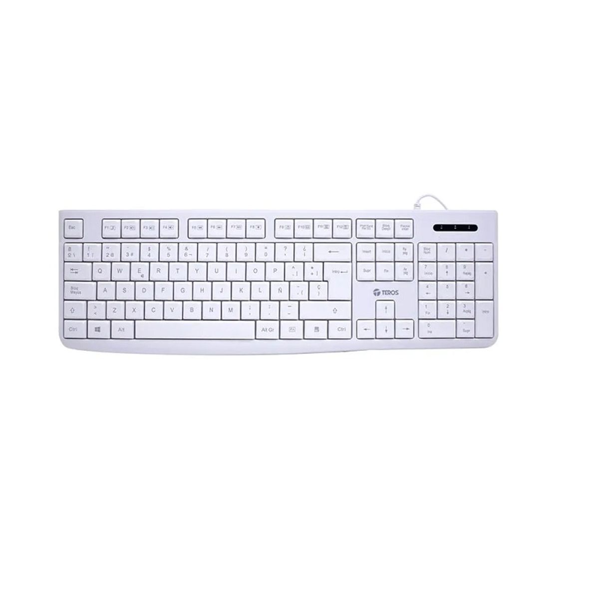 TEROS - Teclado Estàndar TE-4069S multimedia USB 2.0 Color blanco