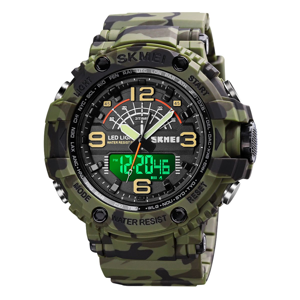 Skmei - Reloj Skmei 1617 Verde Correa Silicona DUAL TIME Digital Analogo
