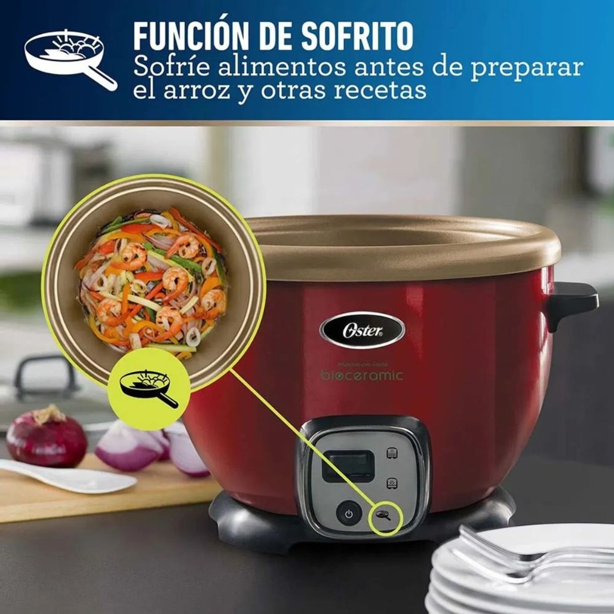 OSTER - Arrocera multiusos Oster®  2.2L Bioceramic® CKSTRC7130R