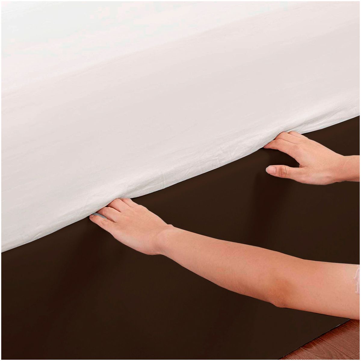 GENERICO - FALDON DE TARIMA QUEEN 152CM x 203CM MINIMAL DRILL 35CM MARRON