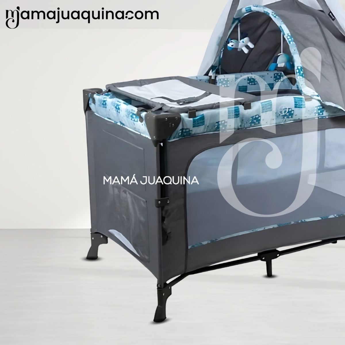 BABY - Cuna Corral con Cambiador de Lujo «DACORA II» Blue