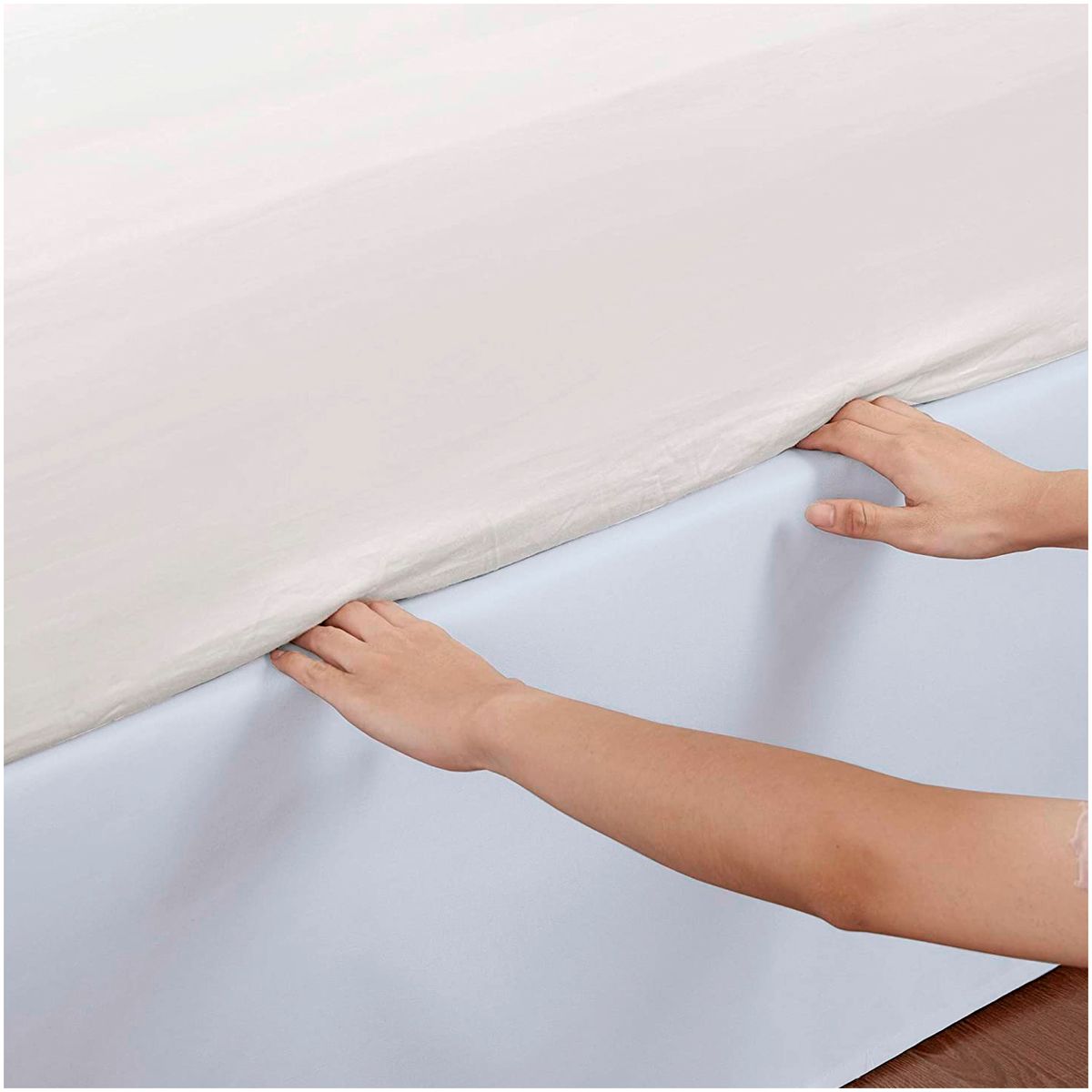 GENERICO - FALDON DE TARIMA 2 PLAZAS MINIMAL DRILL 30CM BLANCO