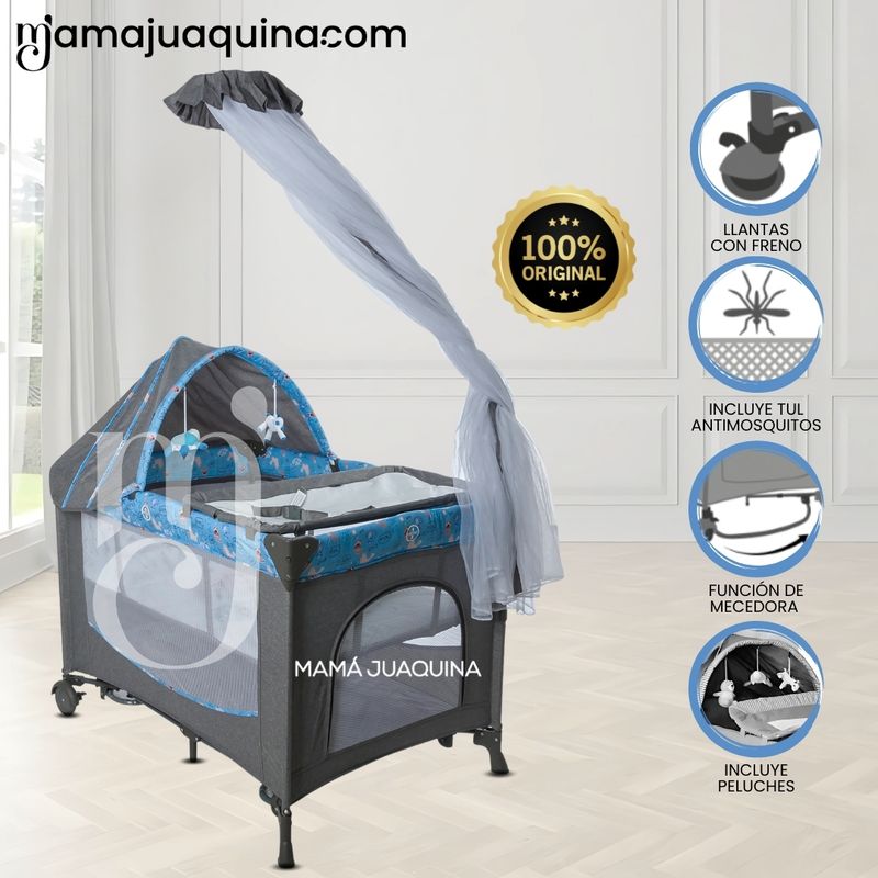 BABY - Cuna Corral de Lujo «FIYI II» Edición Limitada Blue