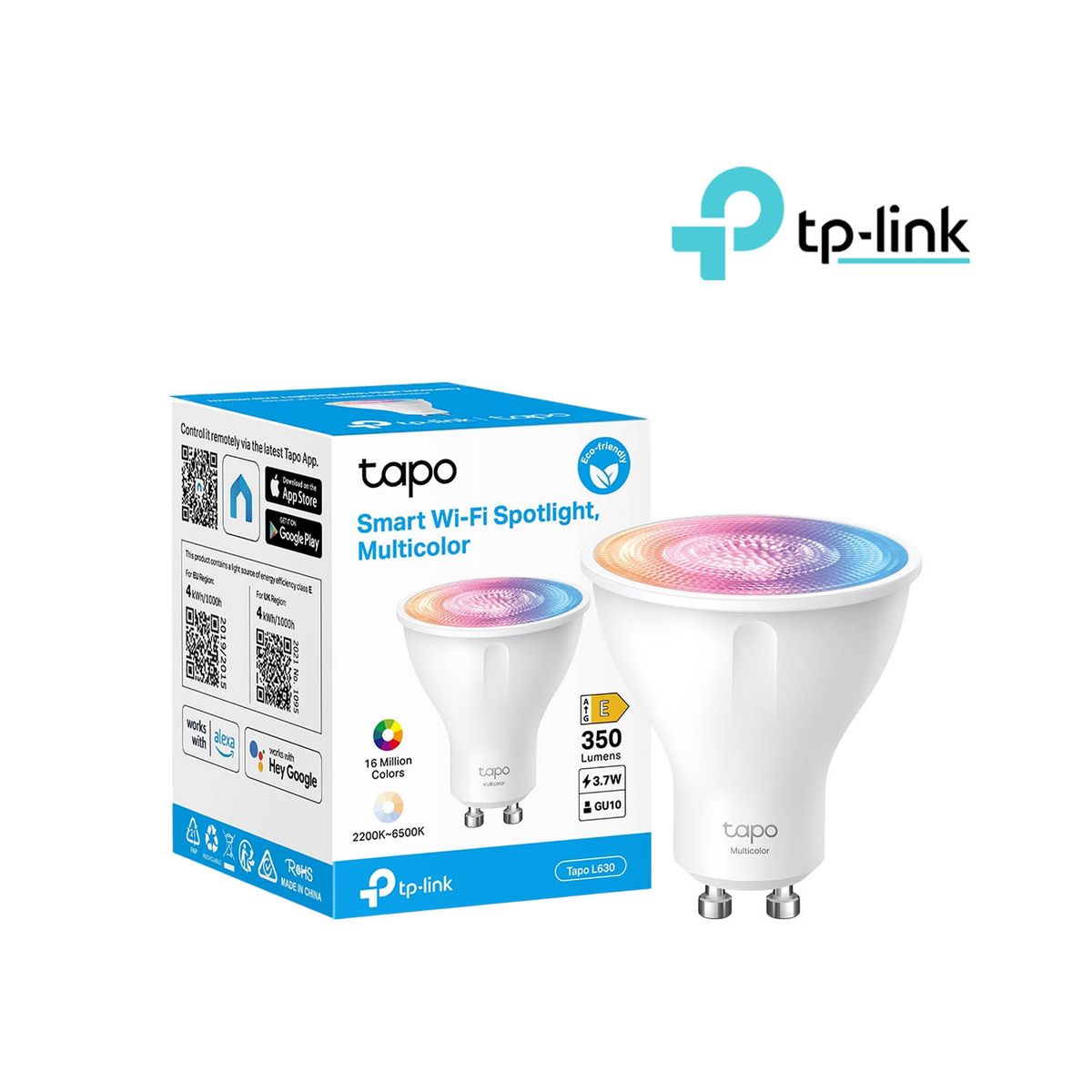 TP LINK - Foco Inteligente Tp-Link Tapo L630 LED Multicolor GU10 Regulable Control por Voz
