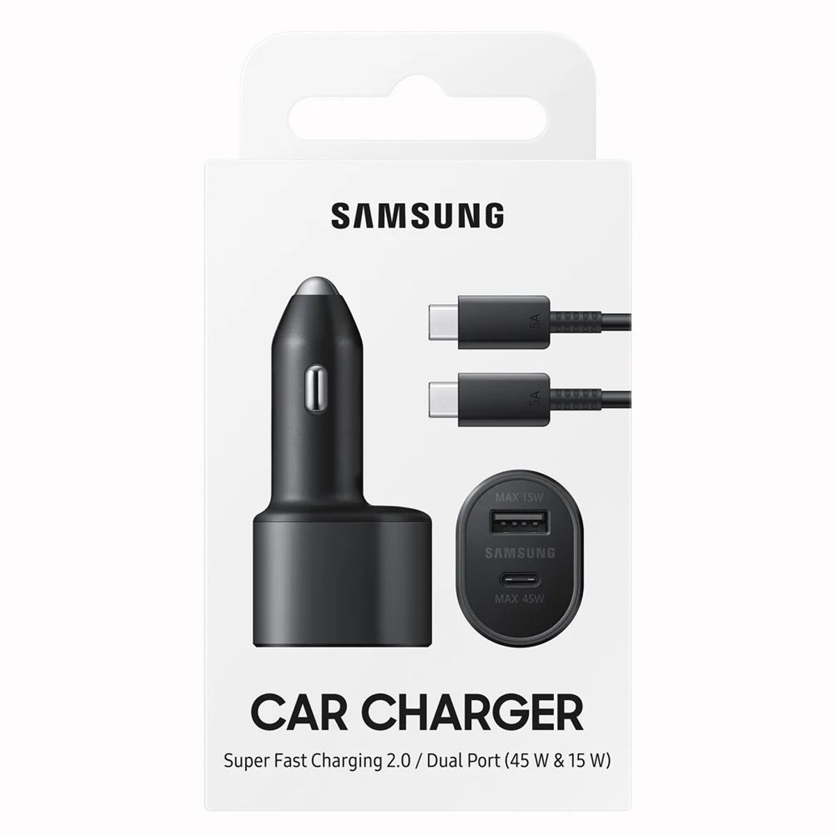 SAMSUNG - cargador de auto samsung 45w usb-c dual port super fast charge