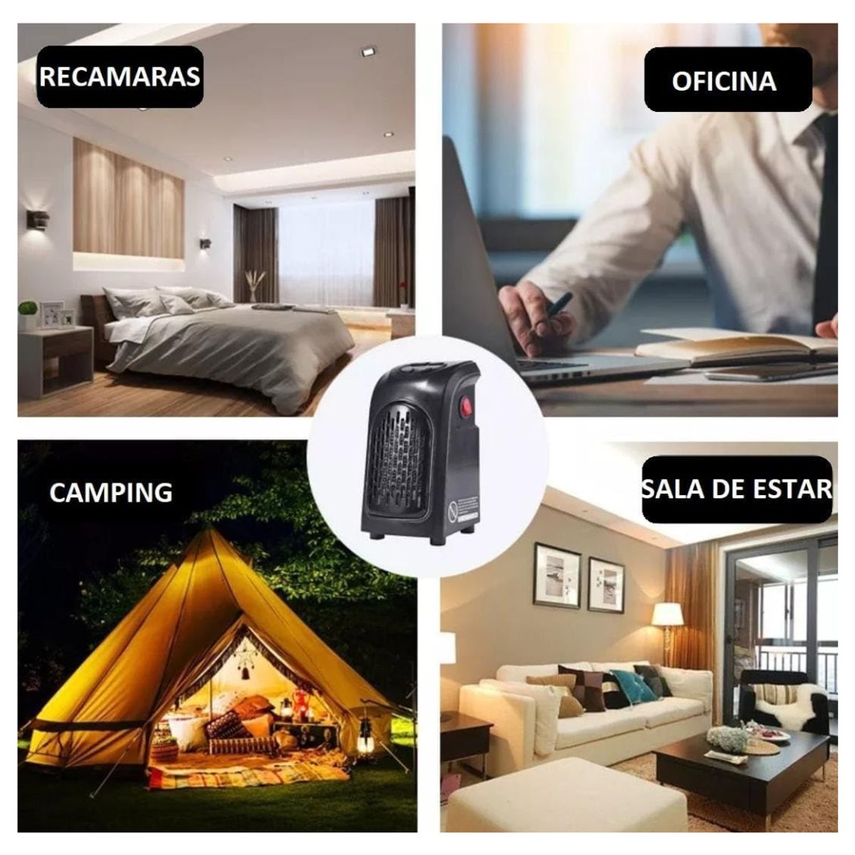 SEISA - Estufa Calentador Mini Calefactor Eléctrico portátil 400W + Control