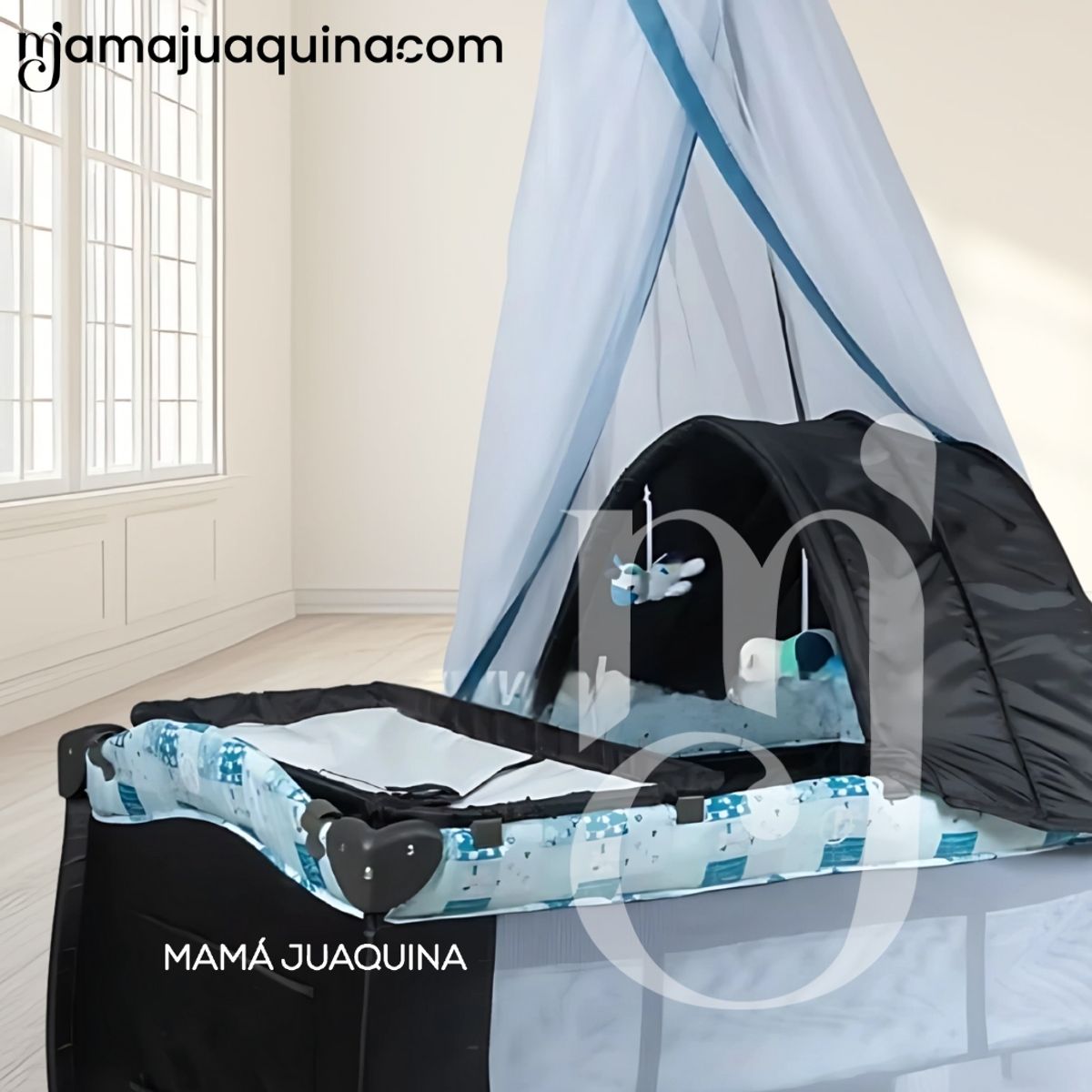 BABY - Cuna Corral de Lujo «KENDALL II» Edición Limitada Blue