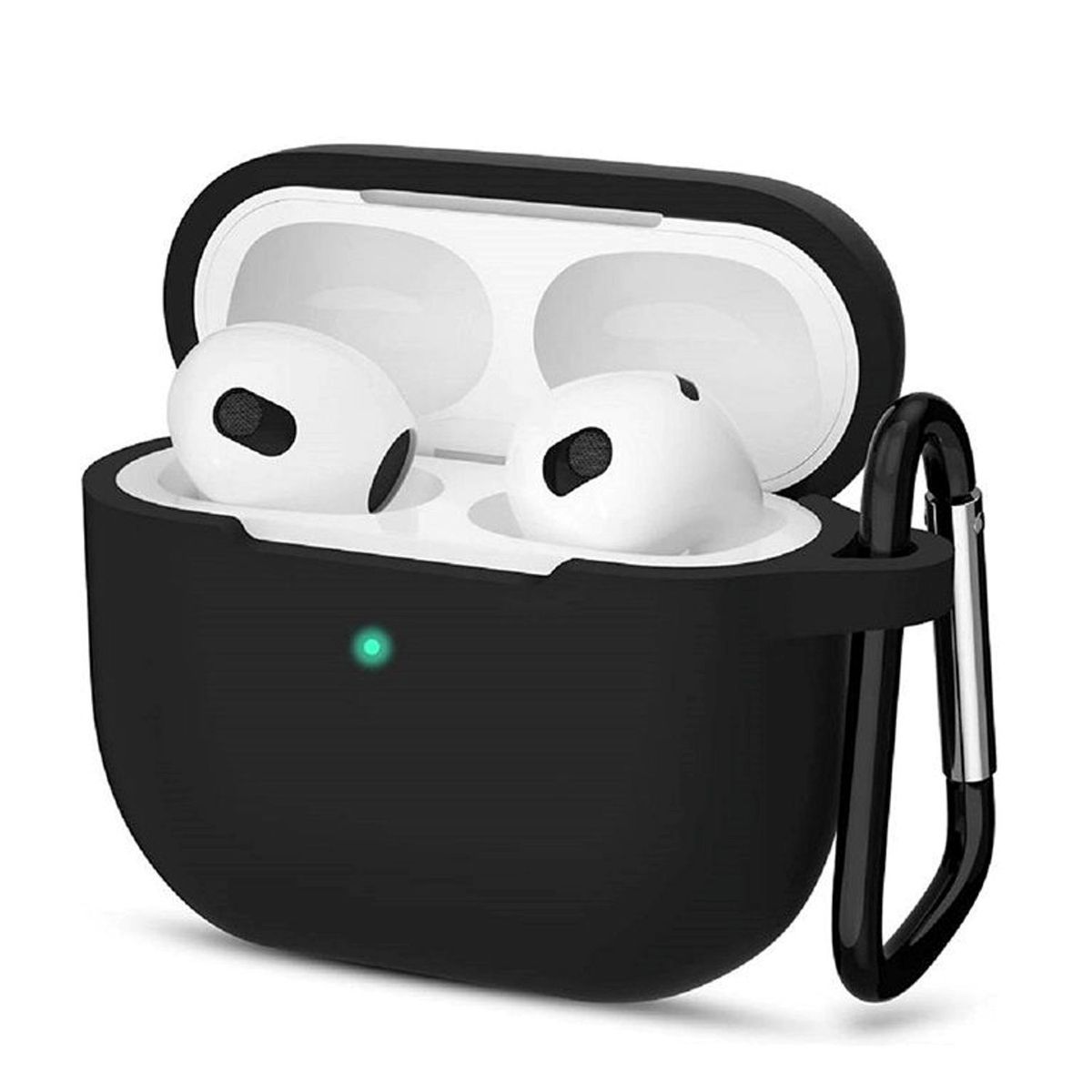 GENERICO - CASE DE SILICONA PARA AIRPODS DE 3ERA GENERACIÓN NEGRO