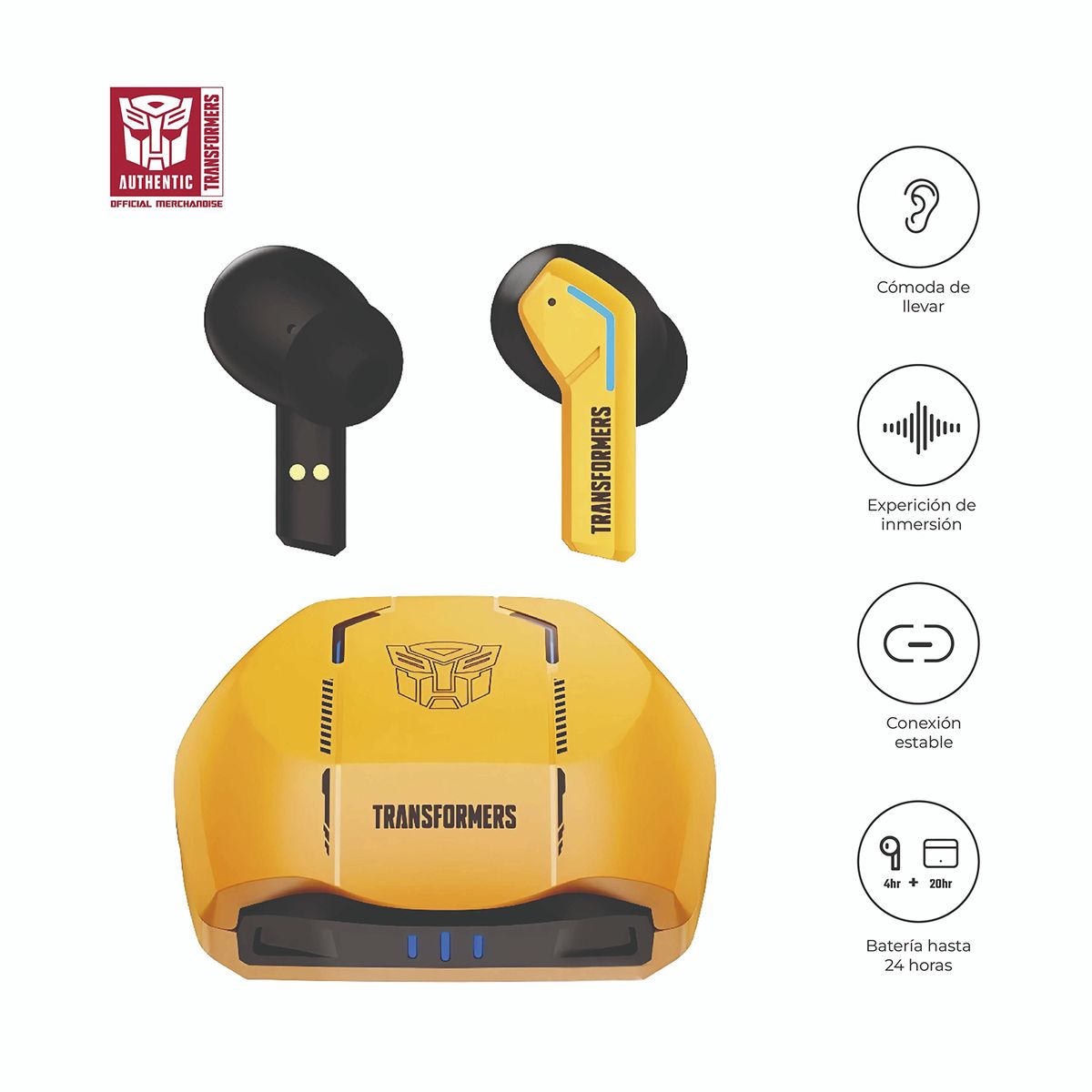 TRANSFORMERS - Audifonos Bluetooth Tws Bumblebee Tf- T06 24Hrs Amarillo