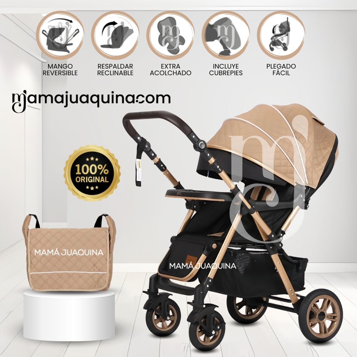 KIDS - Coche Cuna de Lujo «TURQUÍA II» Edición Limitada Beige