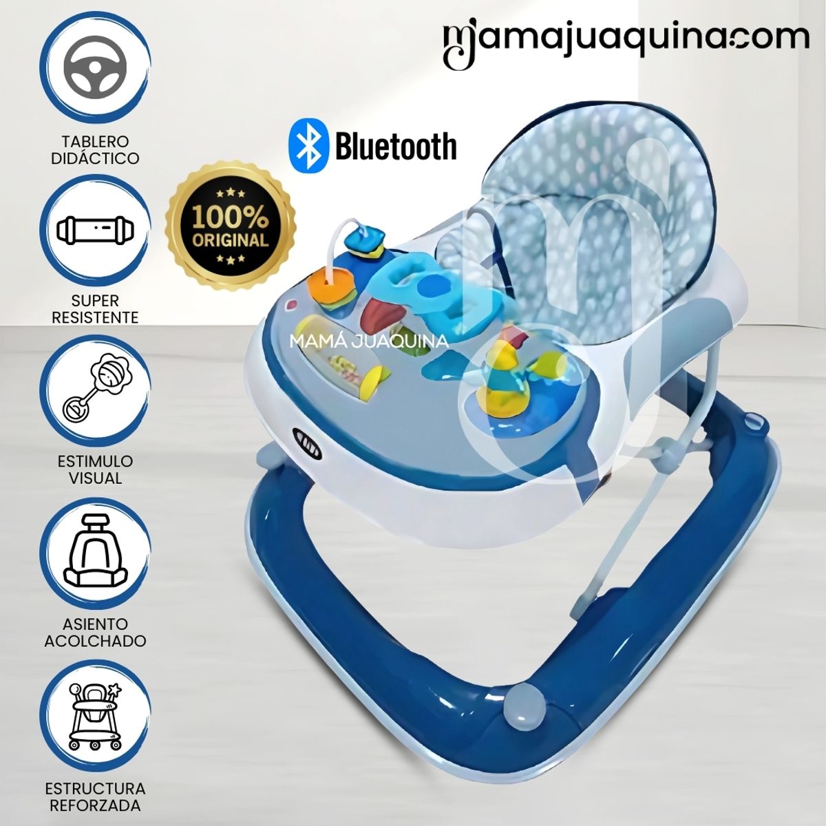 BABY - Andador Musical Plegable con Bluettoth «RUDDER» Blue