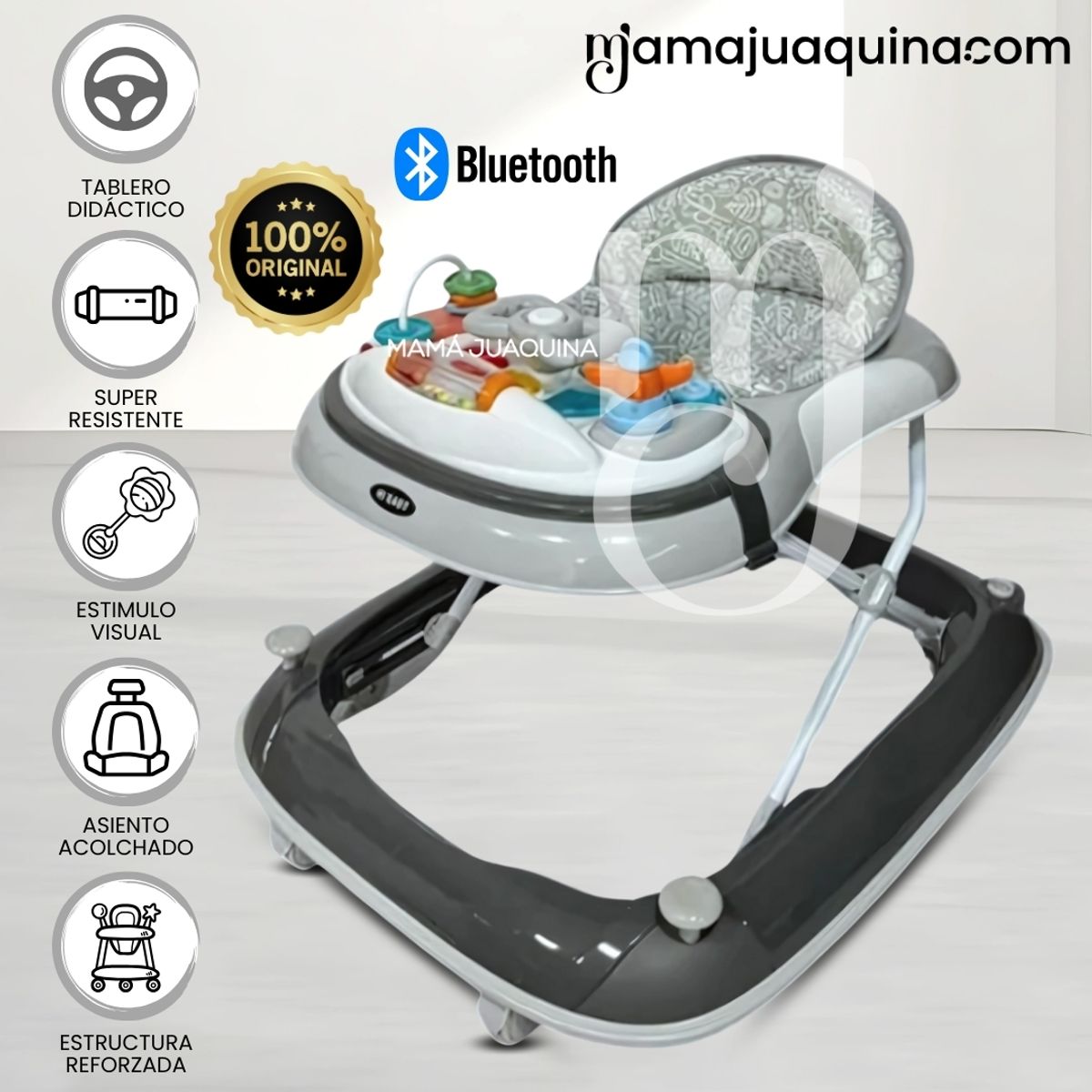 BABY - Andador Musical Plegable con Bluettoth «RUDDER» Gray