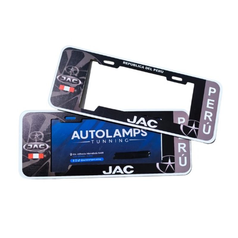GENERICO - PORTAPLACA EUROPEA MODELO JAC NEGRO 2PCS