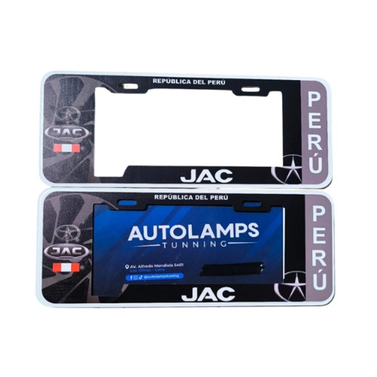 GENERICO - PORTAPLACA EUROPEA MODELO JAC NEGRO 2PCS