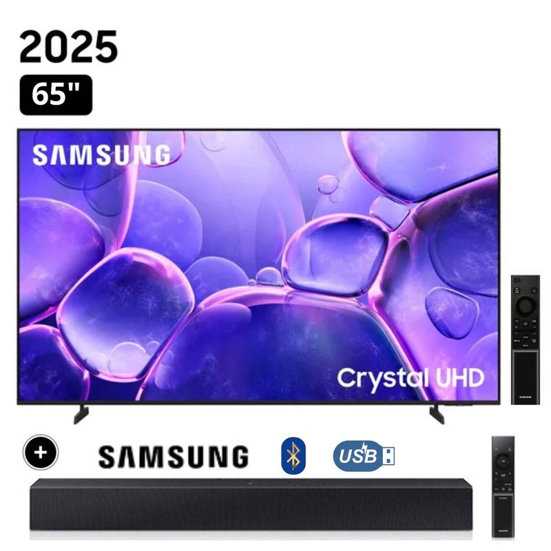 SAMSUNG - Televisor Samsung Smart TV 65 Crystal UHD 4K UN65U8000FGXPE + Soundbar HW-B400
