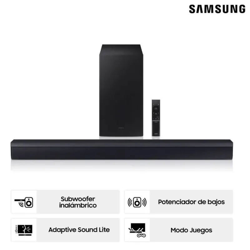 SAMSUNG - Soundbar Samsung 300 Watts con Bluetooth HW-B450/PE 2.1 CH