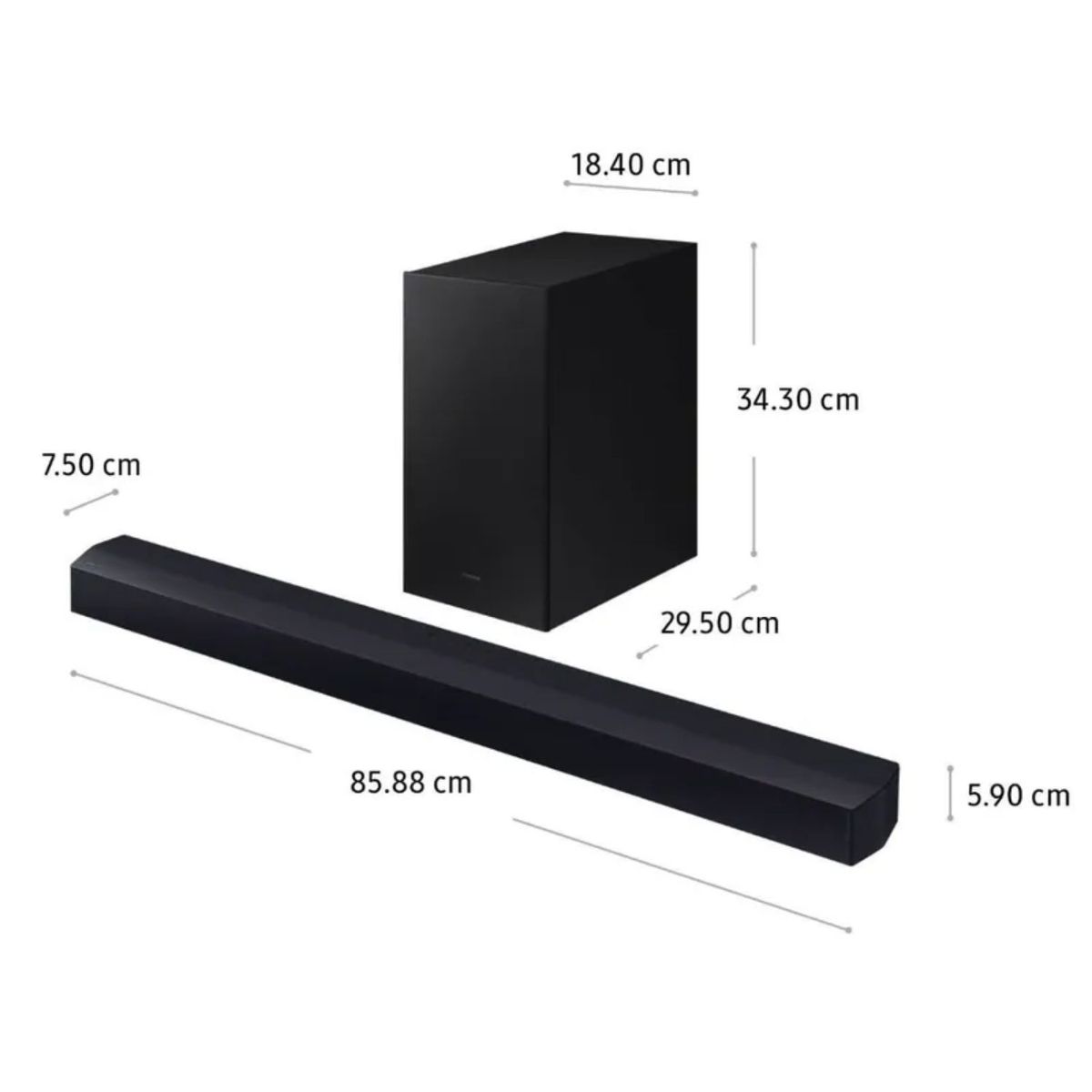 SAMSUNG - Soundbar Samsung 300 Watts con Bluetooth HW-B450/PE 2.1 CH