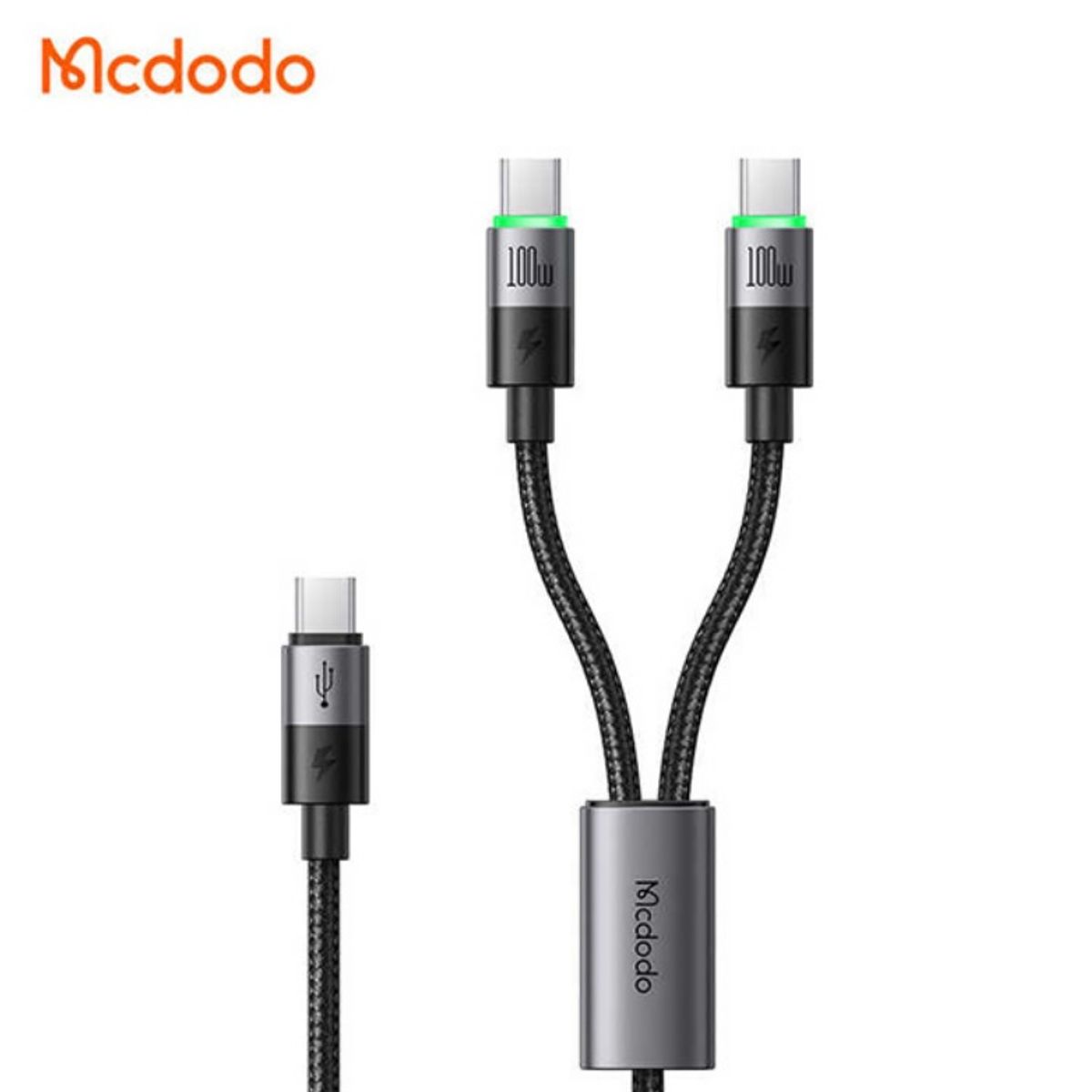 MCDODO - Cable Tipo C - 100w Doble salida 150cm 2en1 Con indicador Led - Mcdodo