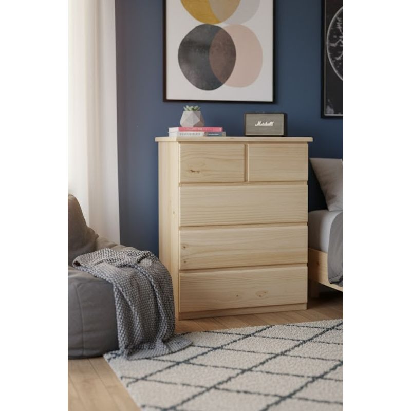 GENERICO - COMODA PINO DE 80 CM COLOR NATURAL