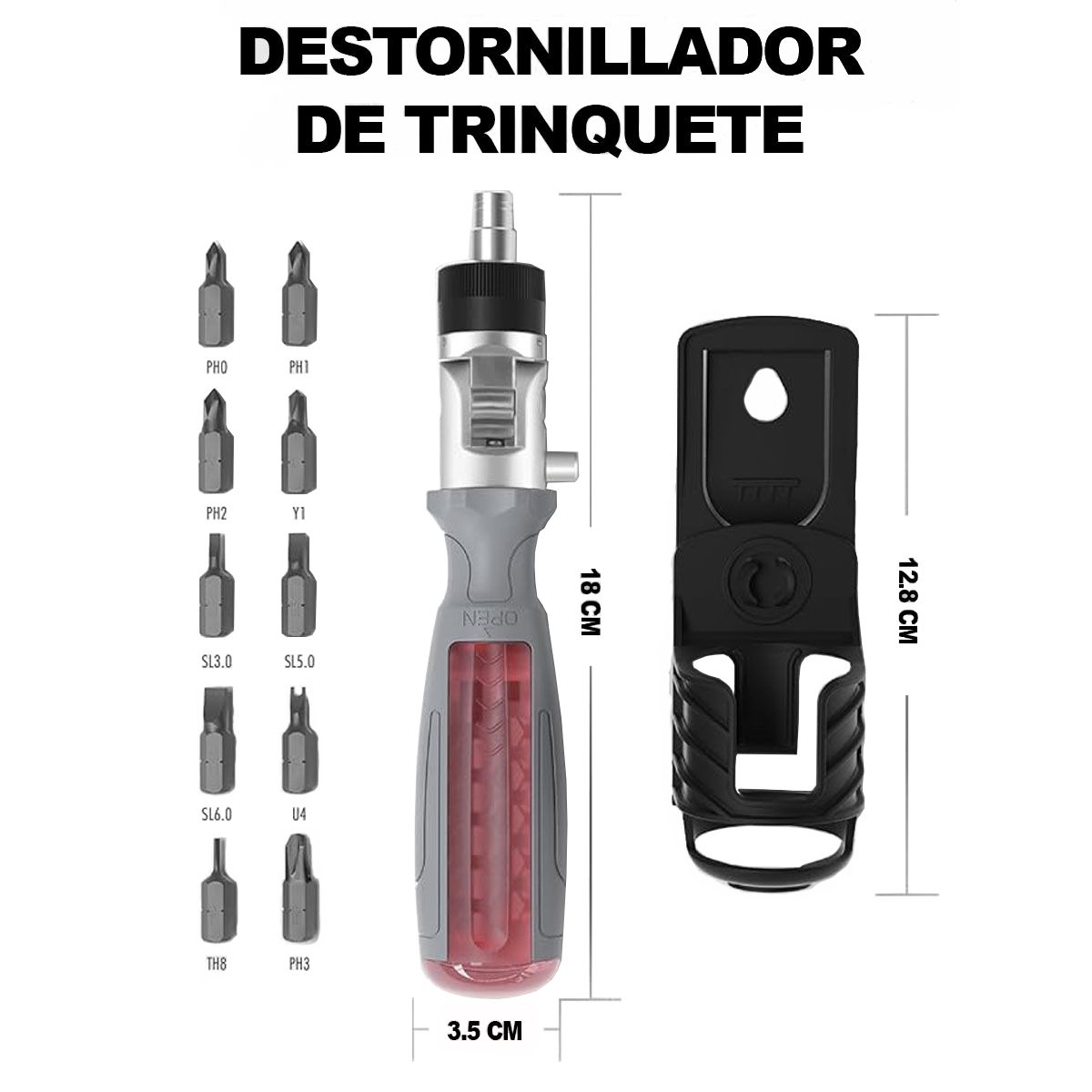 GENERICO - Desarmador Destornillador Multifuncional con Cabezal Giratorio