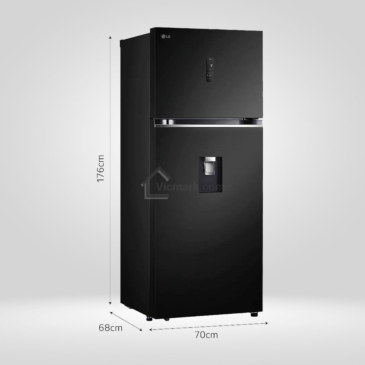 LG - Refrigeradora LG Top Freezer No Frost 383 L Con Fabricador de Hielo Negro Acero GT39AGD1