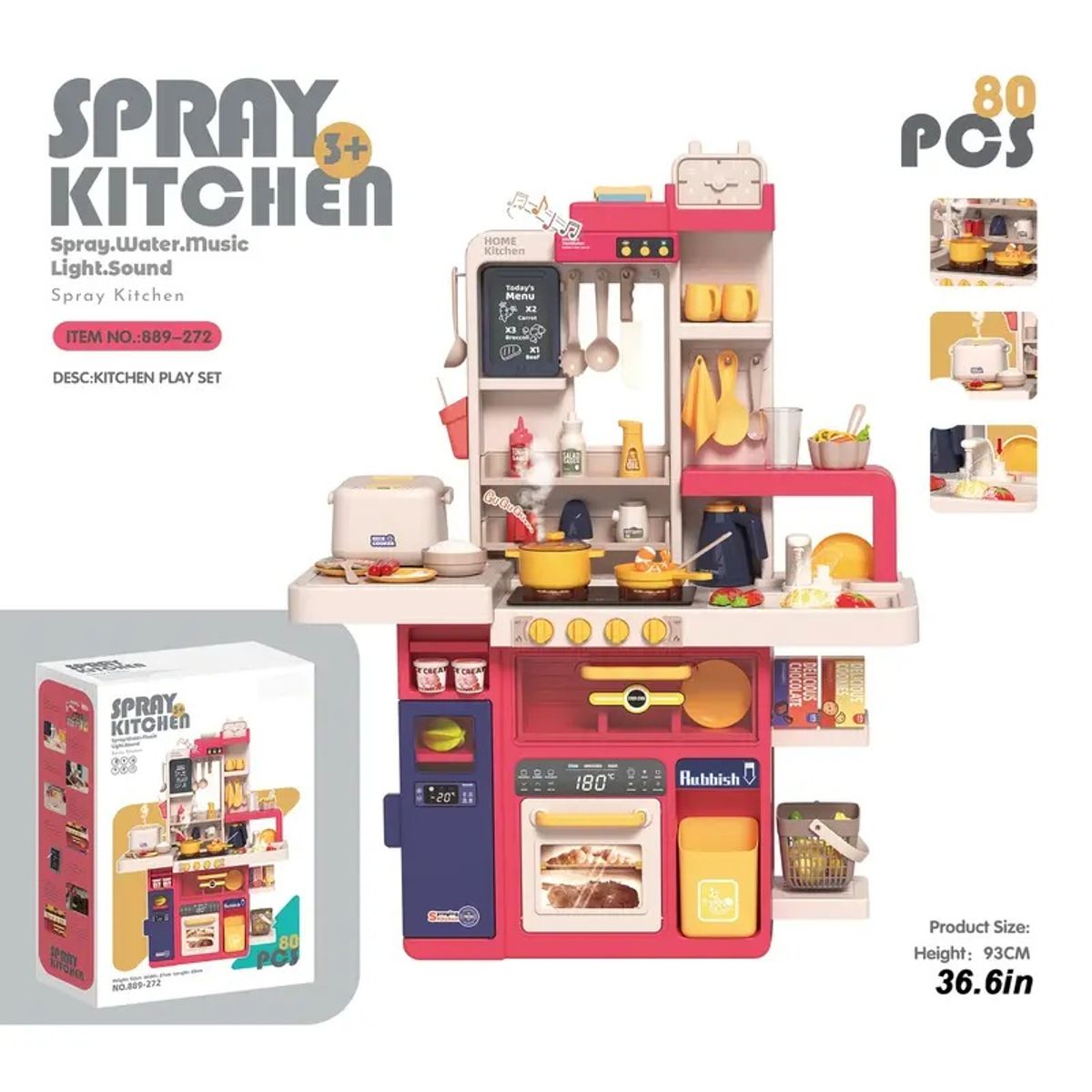 GENERICO - Cocina Kitchen de 80 Pzs Musical bota Humo