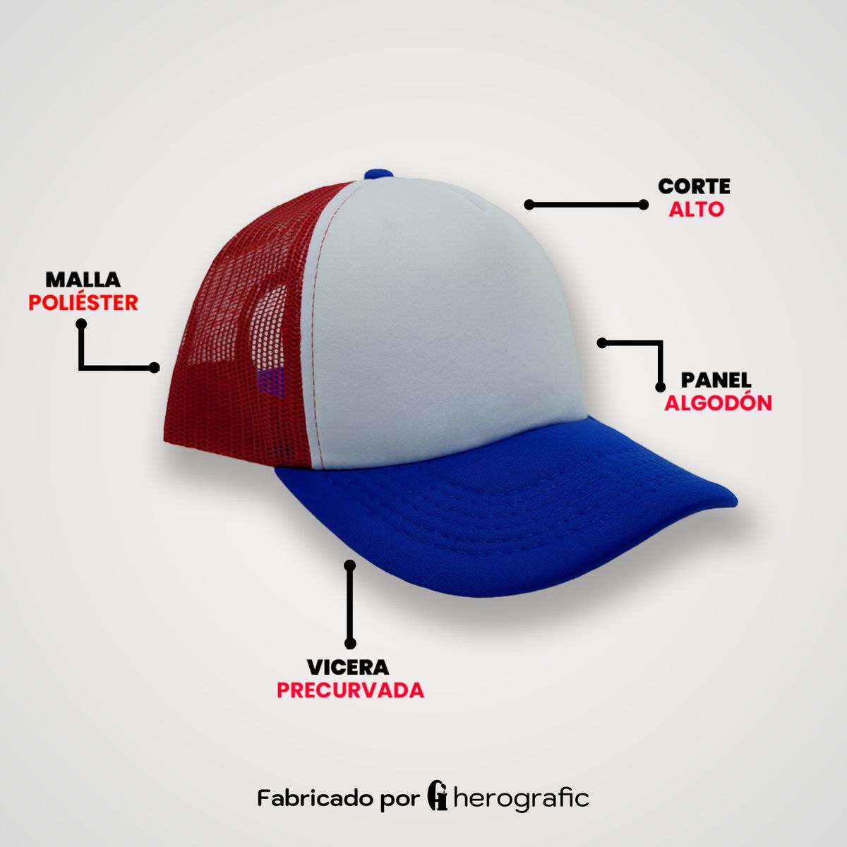 GENERICO - Gorra Trucker Malla Multicolor