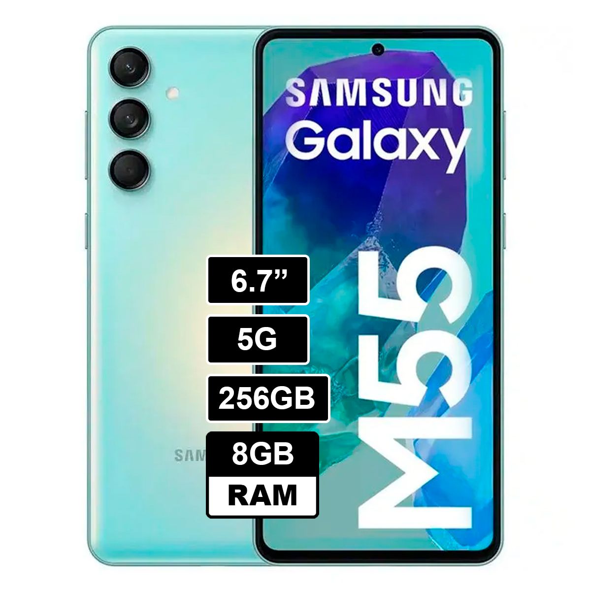 SAMSUNG - CELULAR SAMSUNG GALAXY M55 5G 256GB 8GB RAM VERDE CLARO