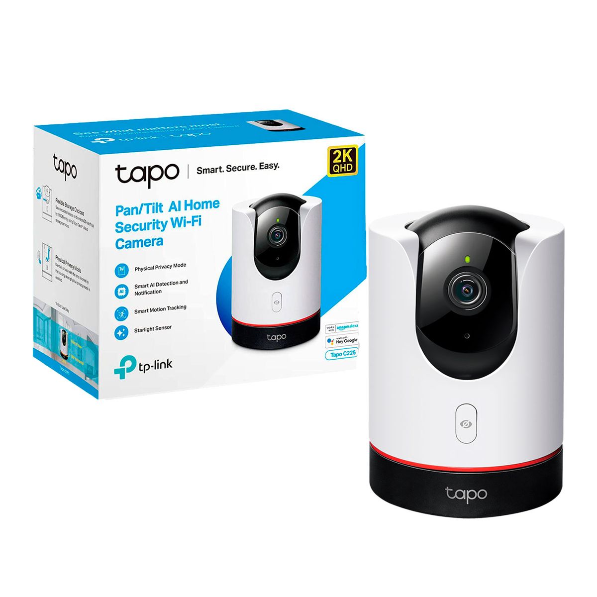 TP LINK - Tapo C225 2K Giratoria 360° Cámara Seguridad Wi-Fi